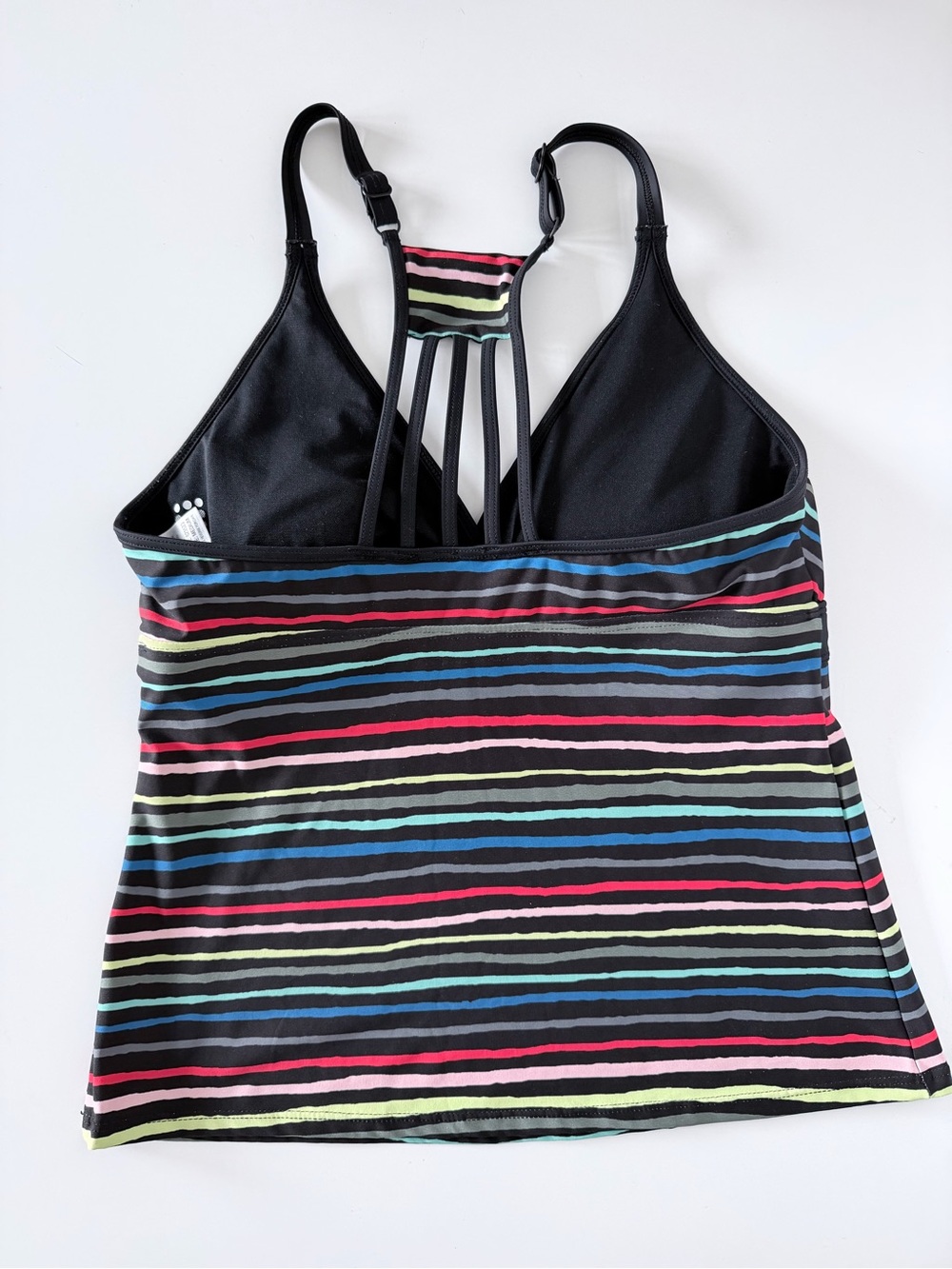 Title Nine Black Tide Wavy Stripes Tankini Top and Bottom Swimsuit Size M - Picture 5 of 12